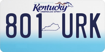 KY license plate 801URK