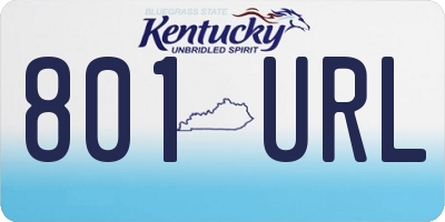 KY license plate 801URL