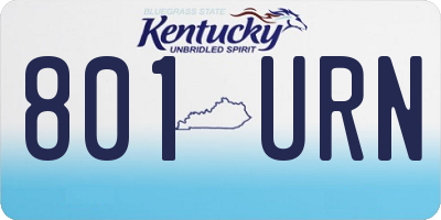 KY license plate 801URN