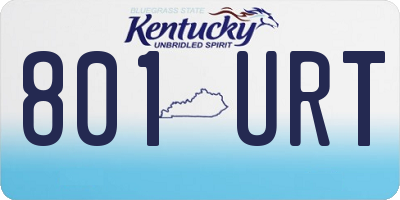 KY license plate 801URT