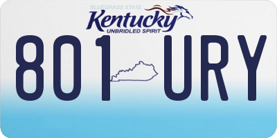KY license plate 801URY