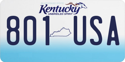 KY license plate 801USA