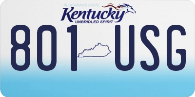 KY license plate 801USG
