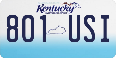 KY license plate 801USI