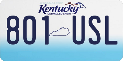 KY license plate 801USL