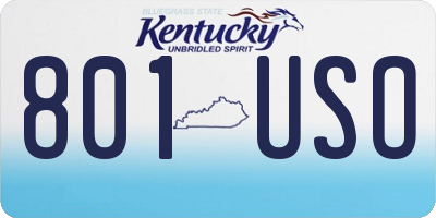 KY license plate 801USO
