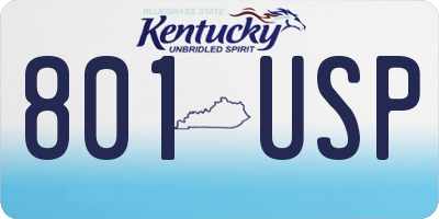 KY license plate 801USP