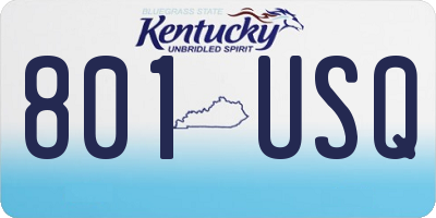KY license plate 801USQ