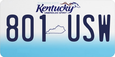 KY license plate 801USW