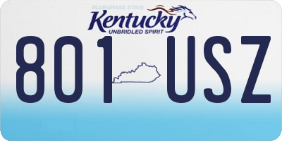 KY license plate 801USZ