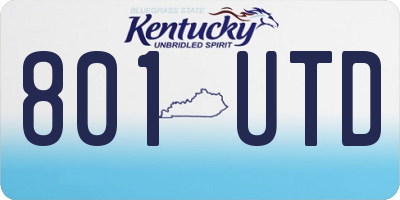 KY license plate 801UTD