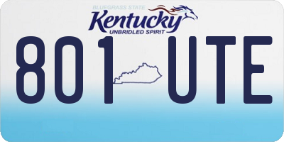 KY license plate 801UTE