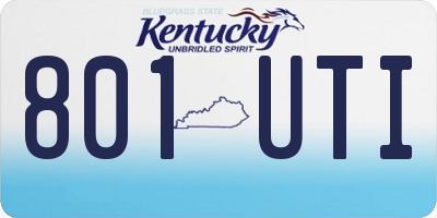 KY license plate 801UTI