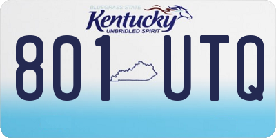 KY license plate 801UTQ