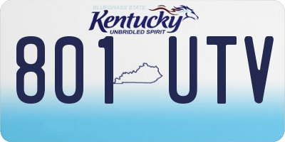 KY license plate 801UTV