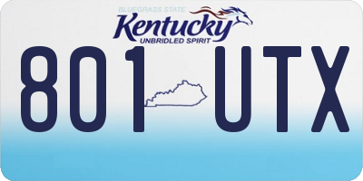 KY license plate 801UTX