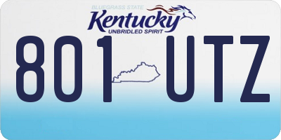 KY license plate 801UTZ