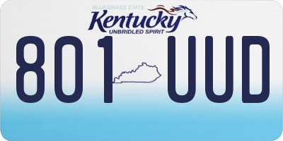 KY license plate 801UUD