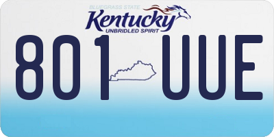 KY license plate 801UUE