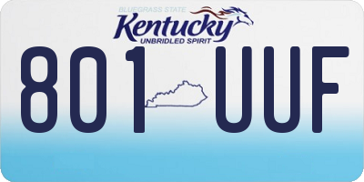 KY license plate 801UUF