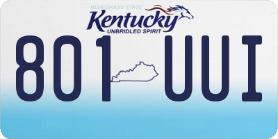 KY license plate 801UUI