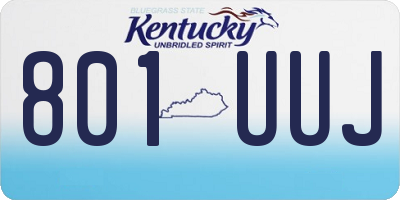 KY license plate 801UUJ
