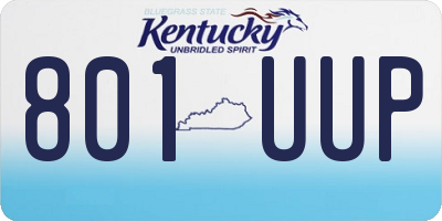 KY license plate 801UUP