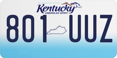 KY license plate 801UUZ
