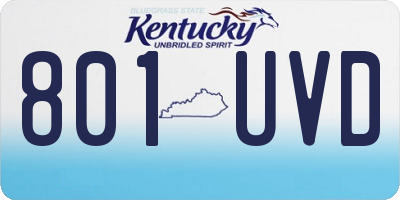 KY license plate 801UVD