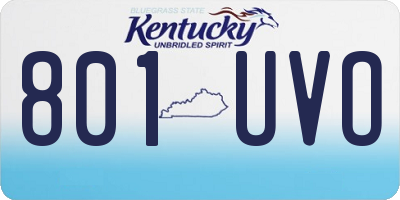 KY license plate 801UVO