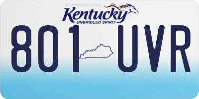 KY license plate 801UVR