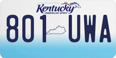 KY license plate 801UWA
