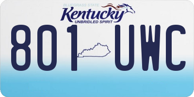 KY license plate 801UWC