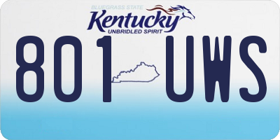 KY license plate 801UWS