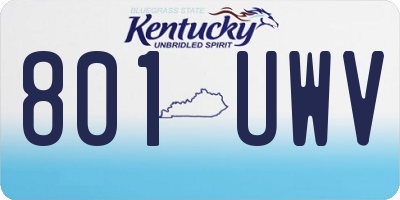 KY license plate 801UWV