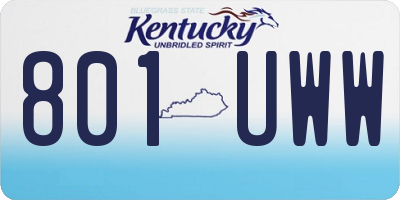KY license plate 801UWW