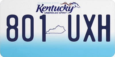 KY license plate 801UXH