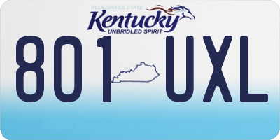 KY license plate 801UXL