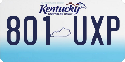KY license plate 801UXP