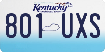 KY license plate 801UXS