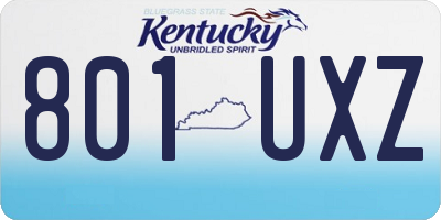 KY license plate 801UXZ