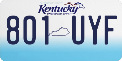 KY license plate 801UYF