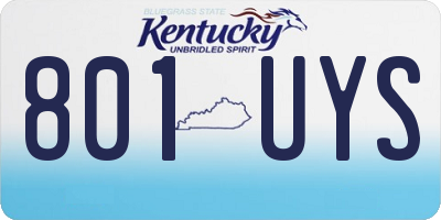 KY license plate 801UYS