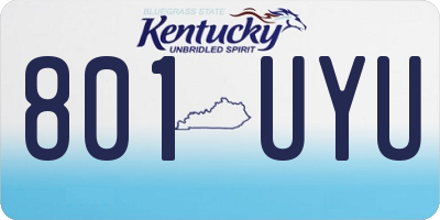 KY license plate 801UYU