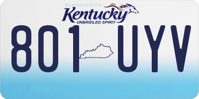 KY license plate 801UYV