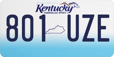KY license plate 801UZE