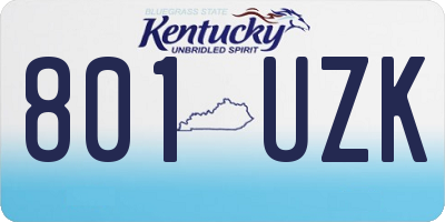 KY license plate 801UZK