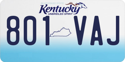 KY license plate 801VAJ