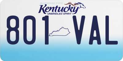 KY license plate 801VAL