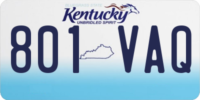 KY license plate 801VAQ